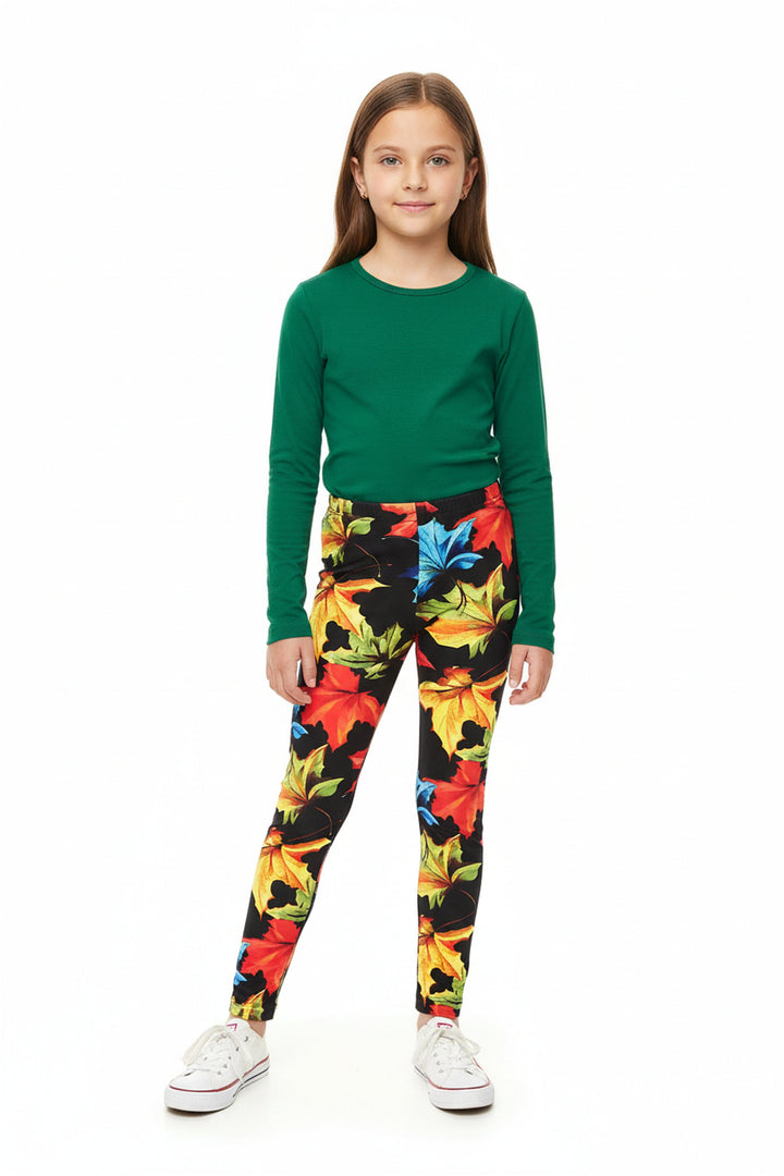 Buttery Soft Autumn Leaves Kids Leggings