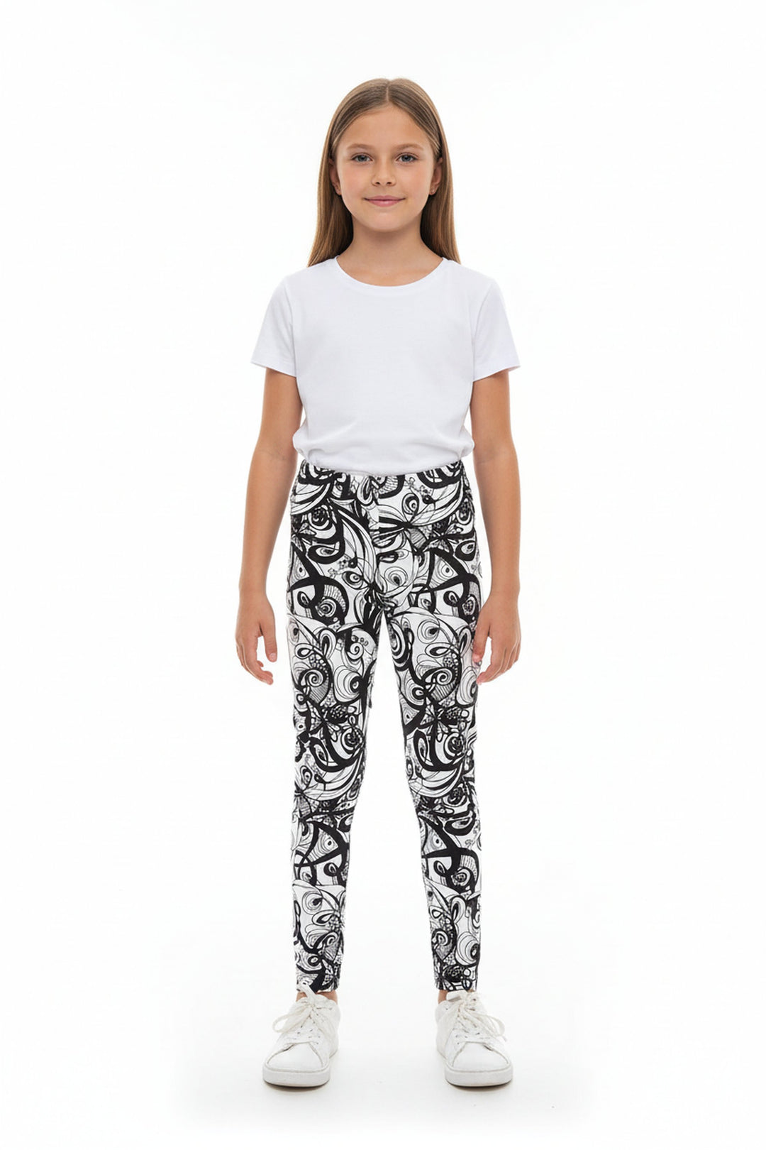 Buttery Soft Elegant Abstract Swirly Kids Leggings