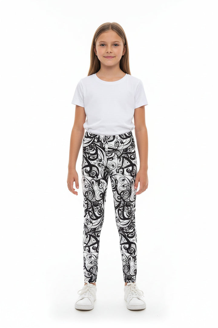 Buttery Soft Elegant Abstract Swirly Kids Leggings