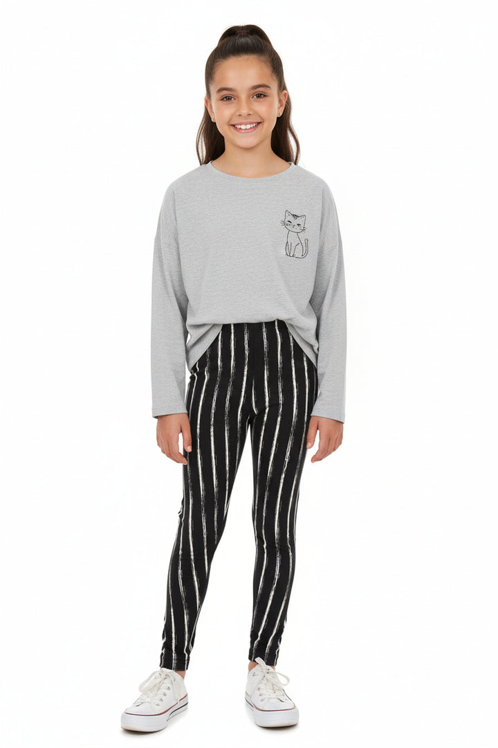 Buttery Soft Rustic Pinstripe Kids Leggings