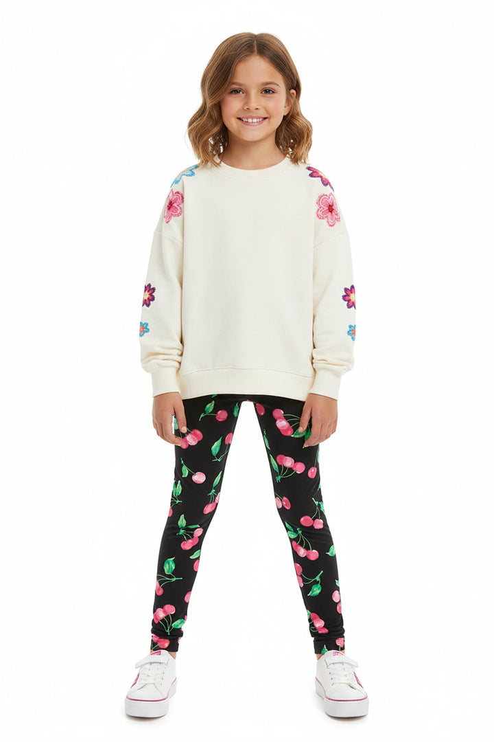 Buttery Soft Pink Cherry Kids Leggings