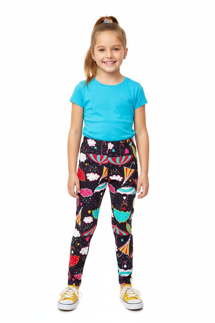 Buttery Soft Colorful Umbrella Kids Leggings