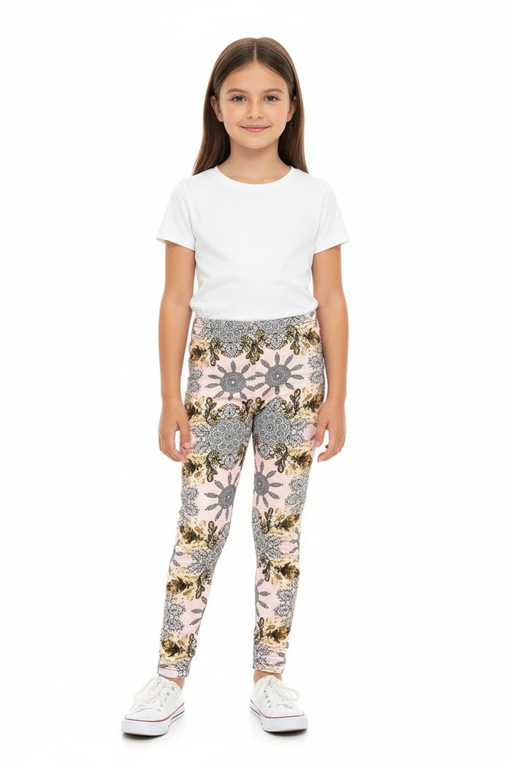 Buttery Soft Gorgeous Pink Motif Kids Leggings