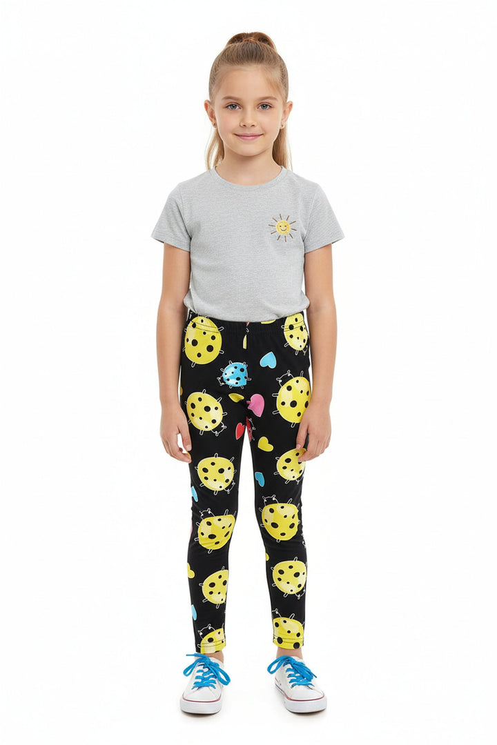 Buttery Soft Ladybugs and Hearts Kids Leggings