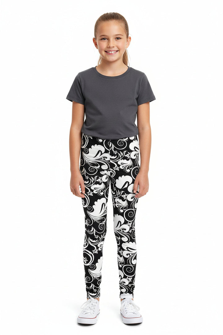 Buttery Soft Floral Damask Kids Leggings