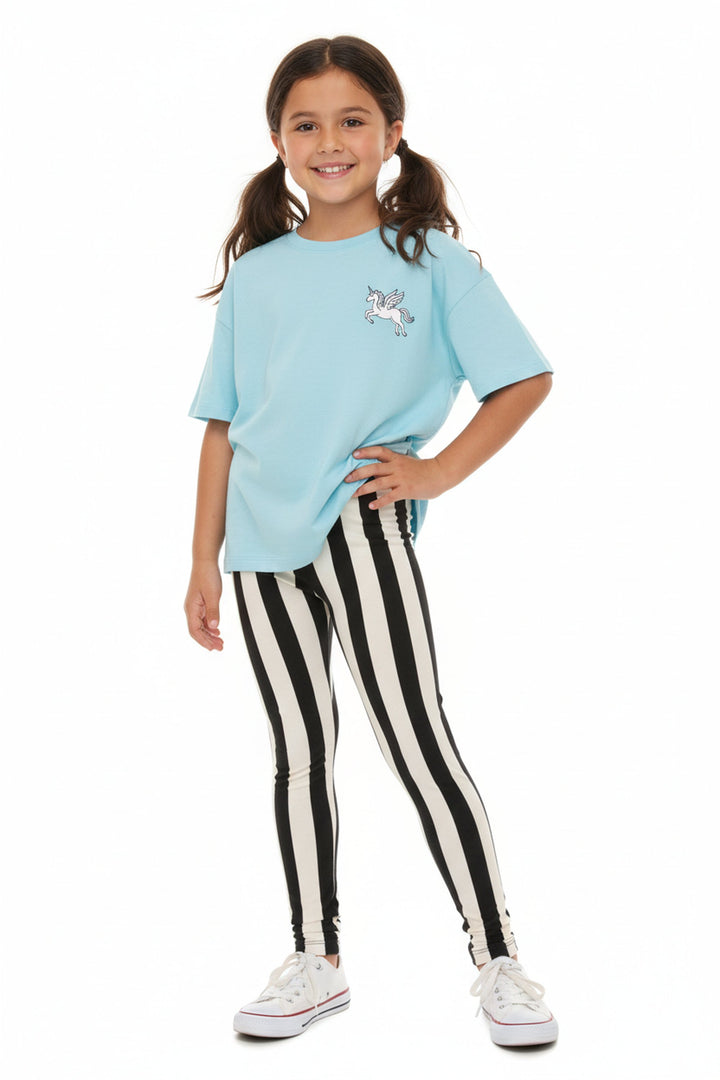 Buttery Soft Vertical Wide Stripe Kids Leggings