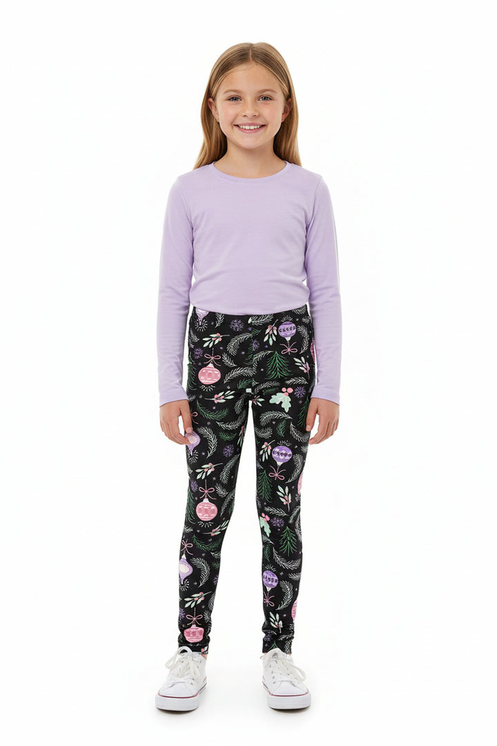 Buttery Soft Pine Tree Christmas Ornament Kids Leggings