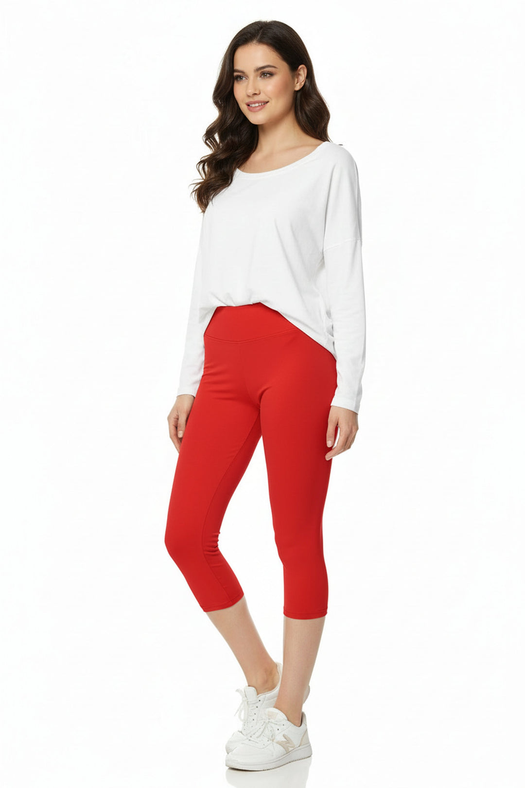 Buttery Smooth Basic Solid High Waisted Plus Size Capris - 3 Inch - New Mix