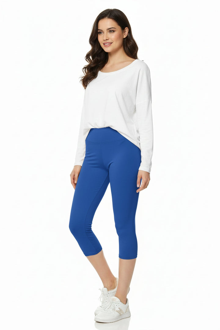 Buttery Smooth Basic Solid High Waisted Plus Size Capris - 3 Inch - New Mix