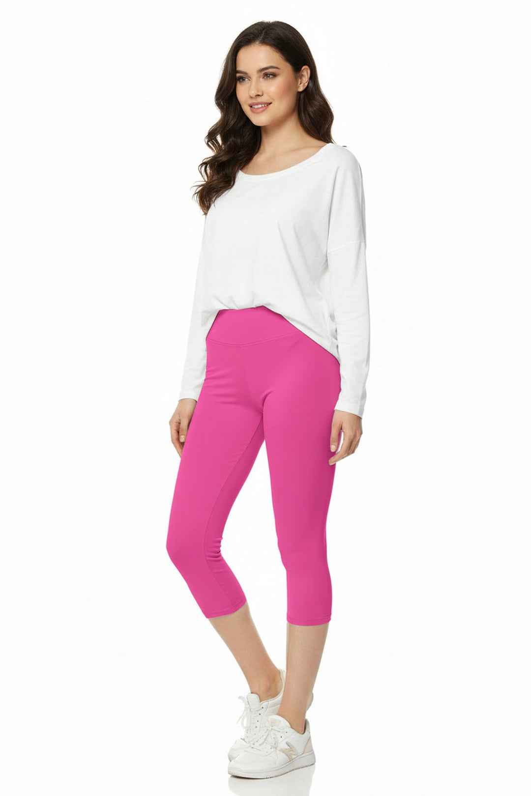 Buttery Smooth Basic Solid High Waisted Plus Size Capris - 3 Inch - New Mix