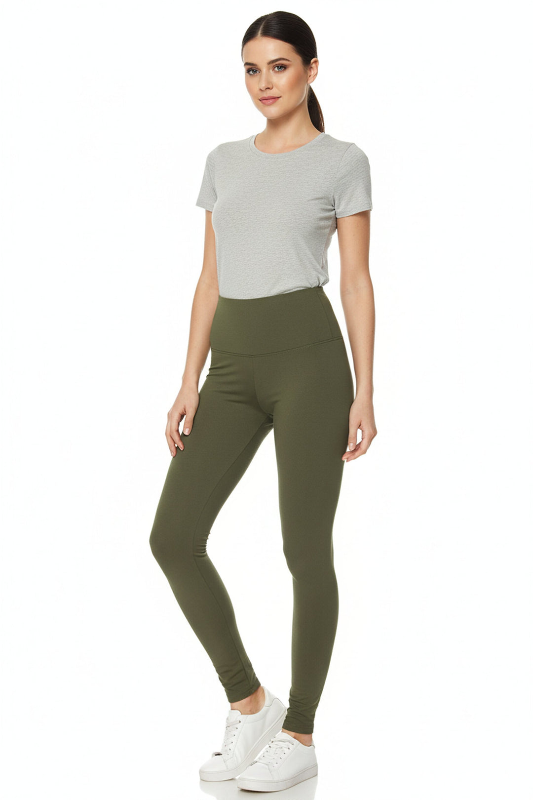Buttery Smooth Solid Basic High Waisted Extra Plus Size Leggings - 5 Inch - 3X-5X
