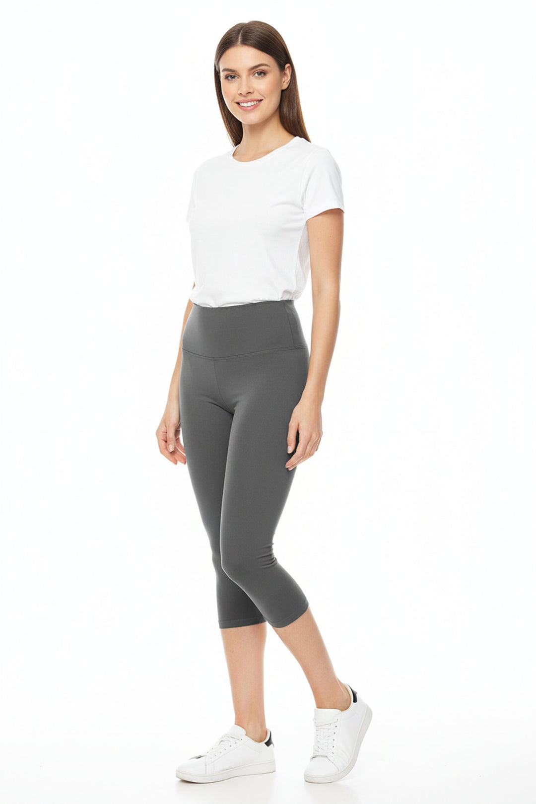 Buttery Smooth Basic Solid High Waisted Capris - 5 Inch - New Mix