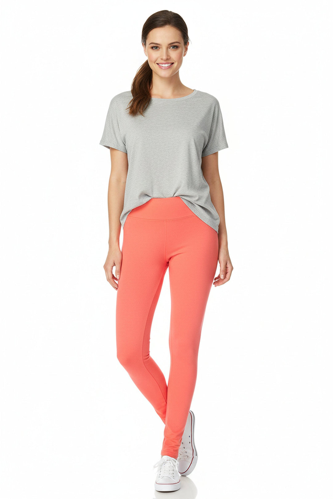 Buttery Smooth Basic Solid High Waisted Plus Size Leggings - 3 Inch Band