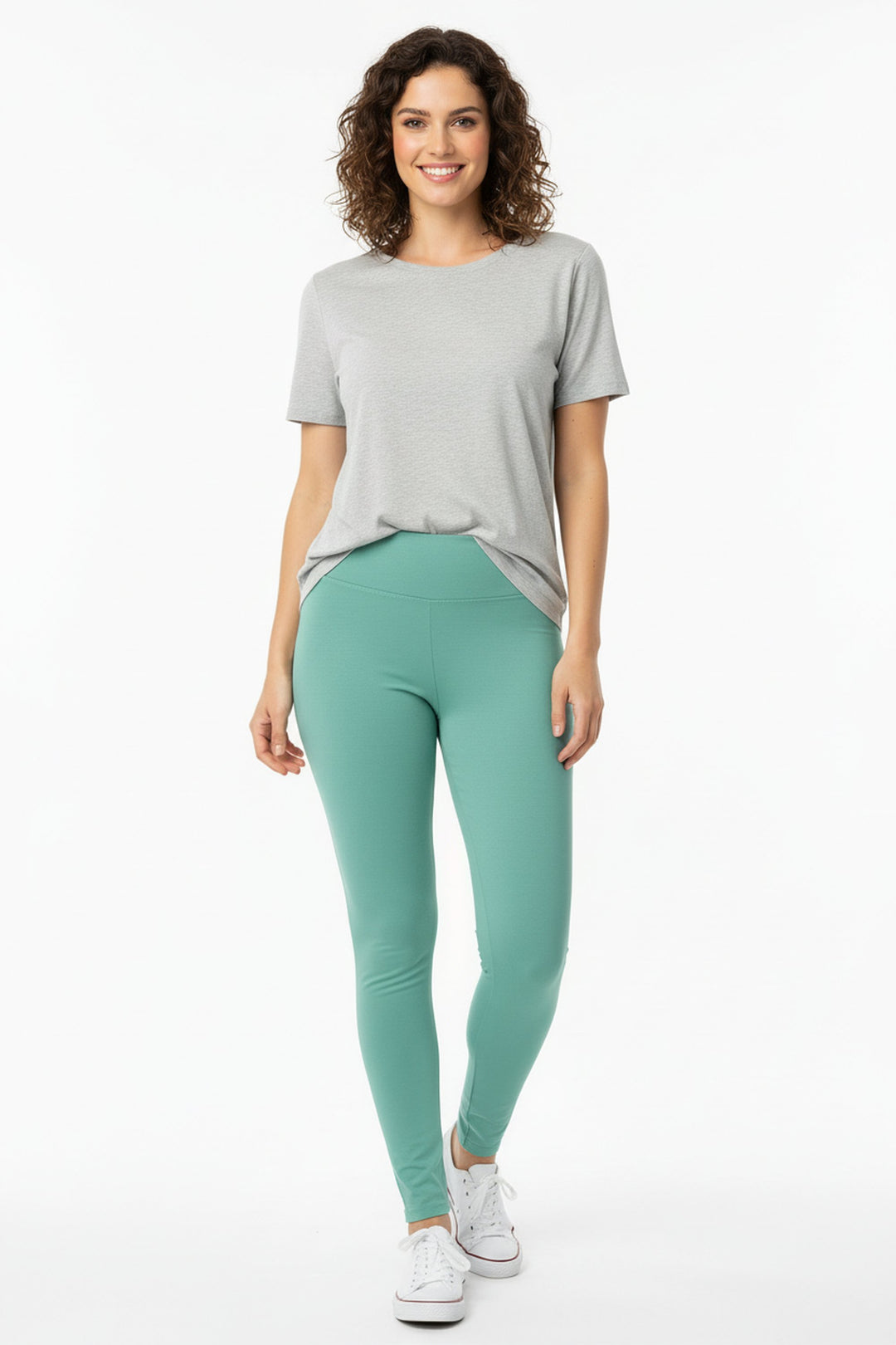 Buttery Smooth Basic Solid High Waisted Plus Size Leggings - 3 Inch Band