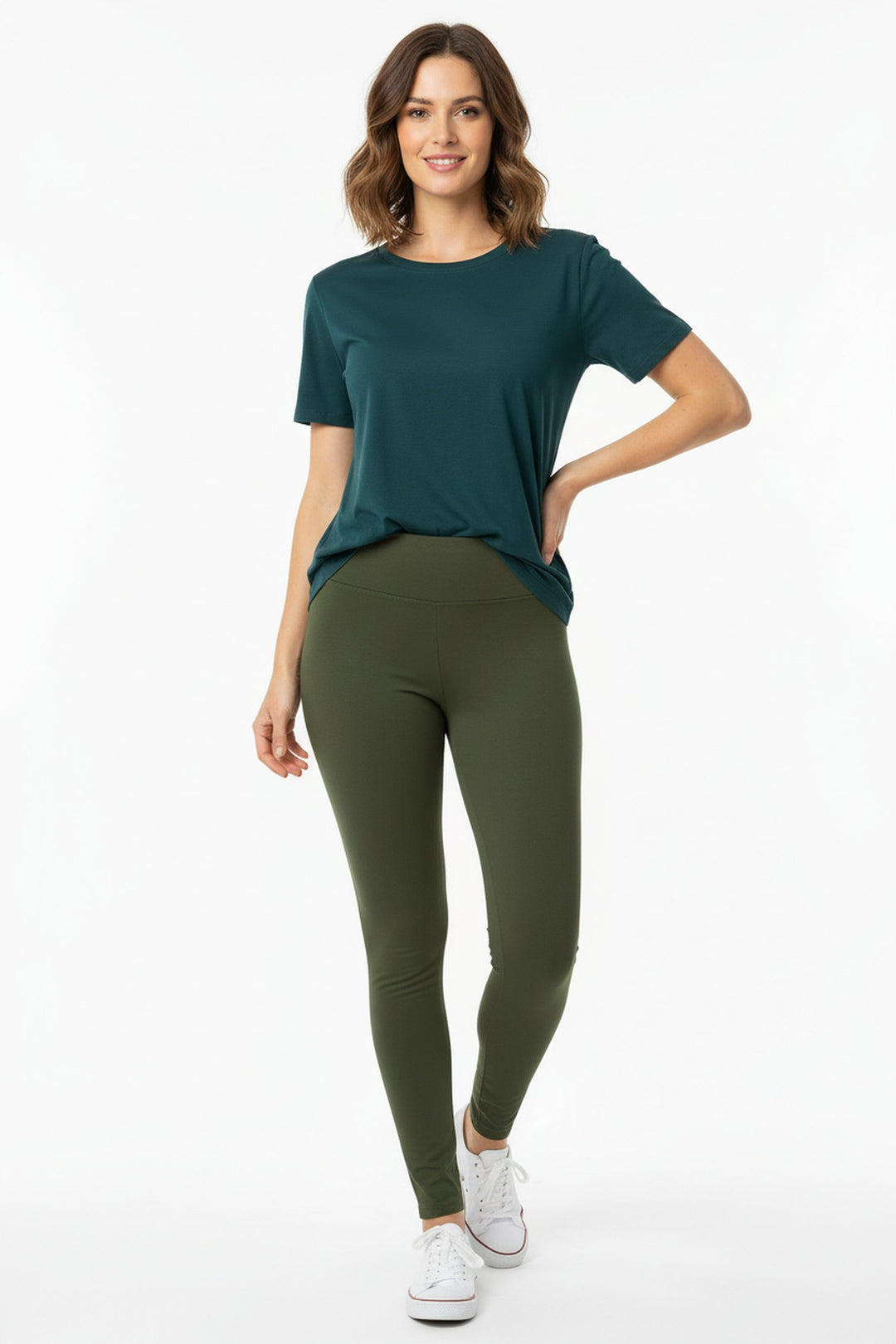 Buttery Smooth Basic Solid High Waisted Plus Size Leggings - 3 Inch Band