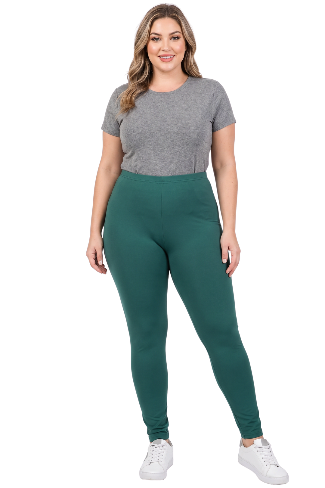 Buttery Smooth Basic Solid Plus Size Leggings - New Mix