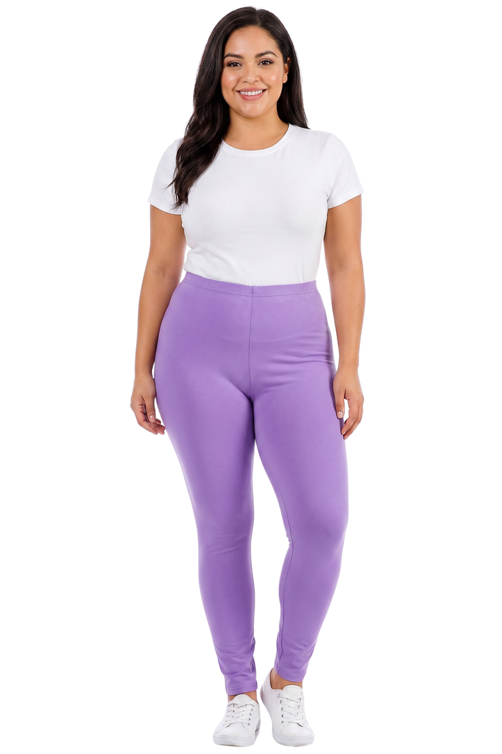 Buttery Smooth Basic Solid Plus Size Leggings - New Mix