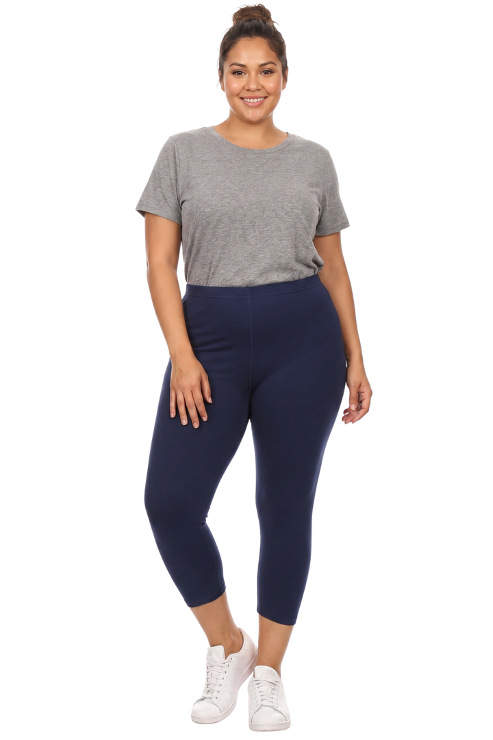 Buttery Smooth Basic Solid Extra Plus Size Capris - 3X-5X - New Mix